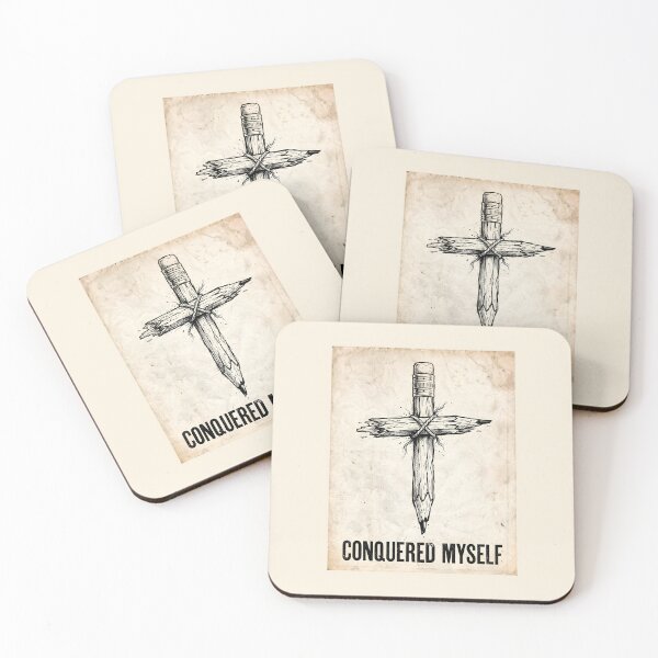 Item preview, Conquered Myself Broken Pencil Cross Motivational Artwork designed and sold by SplashTastic.