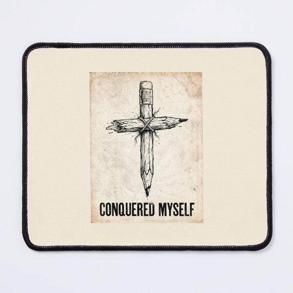 Item preview, Conquered Myself Broken Pencil Cross Motivational Artwork designed and sold by SplashTastic.