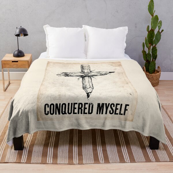 Item preview, Conquered Myself Broken Pencil Cross Motivational Artwork designed and sold by SplashTastic.