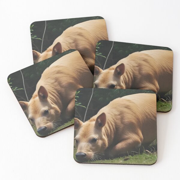 Item preview, Lindo animal del bosque dorado | Arte estético de la vida silvestre | Decoración de pared con ilustración de naturaleza suave designed and sold by Bhaskar Digital Art.