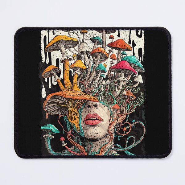 Item preview, Mushrooms Growing from Human Head Surreal Botanical Art designed and sold by CherylCGarrison.