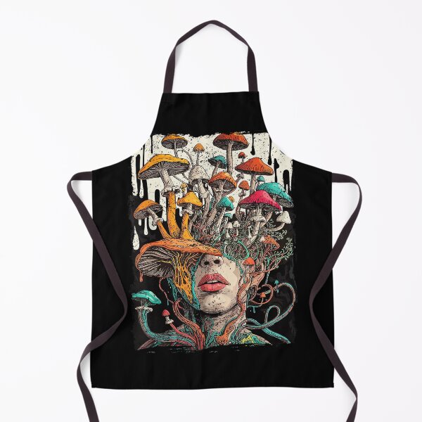 Item preview, Mushrooms Growing from Human Head Surreal Botanical Art designed and sold by CherylCGarrison.