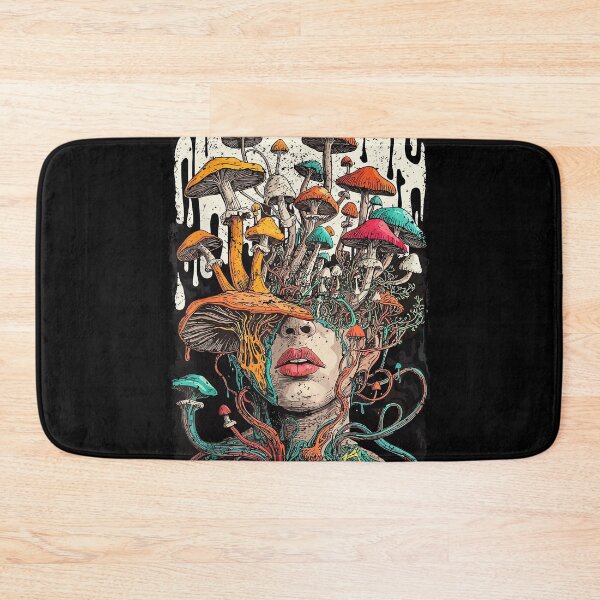 Item preview, Mushrooms Growing from Human Head Surreal Botanical Art designed and sold by CherylCGarrison.