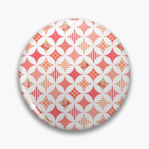 Item preview, Floral, Stripe and Spots on Pink Red Circle & Diamond Pattern designed and sold by TeeGeeTees.