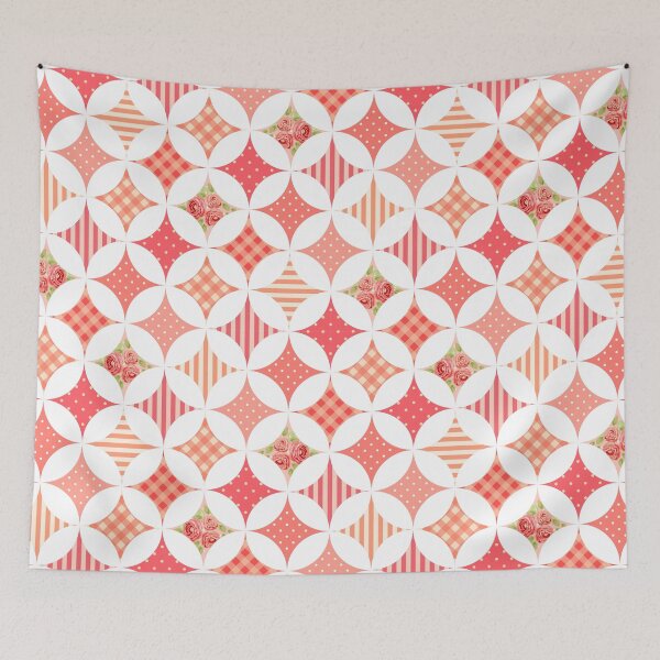 Item preview, Floral, Stripe and Spots on Pink Red Circle & Diamond Pattern designed and sold by TeeGeeTees.