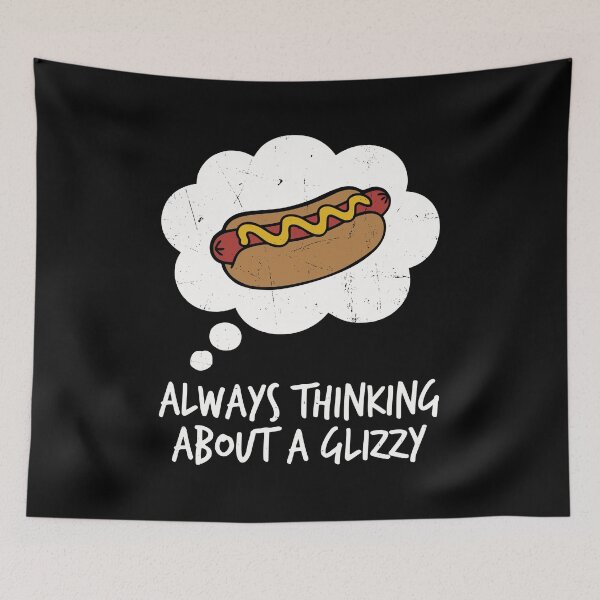 Item preview, Always Thinking About A Glizzy Retro Tee JUL-175 designed and sold by noberic.