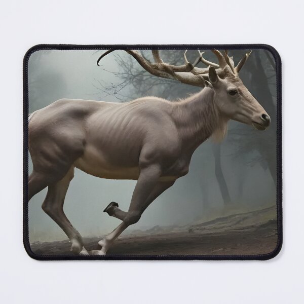 Item preview, Mystical Forest Deer with Antlers | Dark Aesthetic Wildlife Art | Foggy Nature Wall Decor designed and sold by Bhaskar Digital Art.