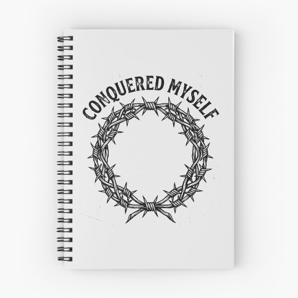 Item preview, Barbed Wire Laurel Wreath Conquered Myself Tattoo Design designed and sold by SplashTastic.