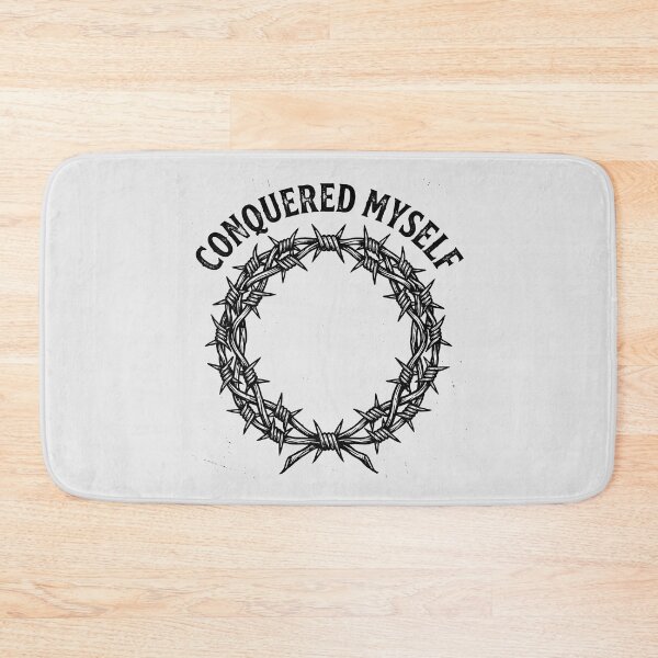 Item preview, Barbed Wire Laurel Wreath Conquered Myself Tattoo Design designed and sold by SplashTastic.