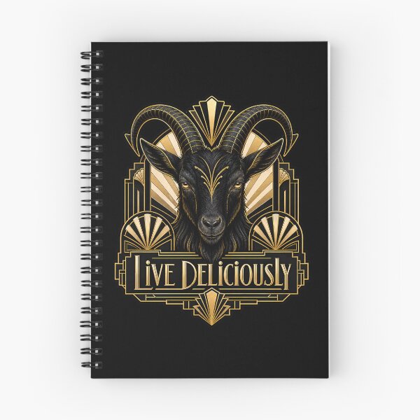Item preview, Live Deliciously Art Deco Occult Baphomet Gothic Print designed and sold by PinUpPizzazz.