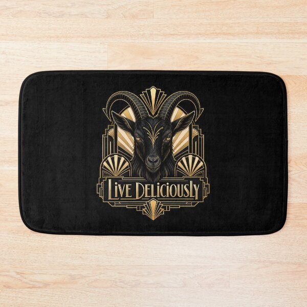 Item preview, Live Deliciously Art Deco Occult Baphomet Gothic Print designed and sold by PinUpPizzazz.