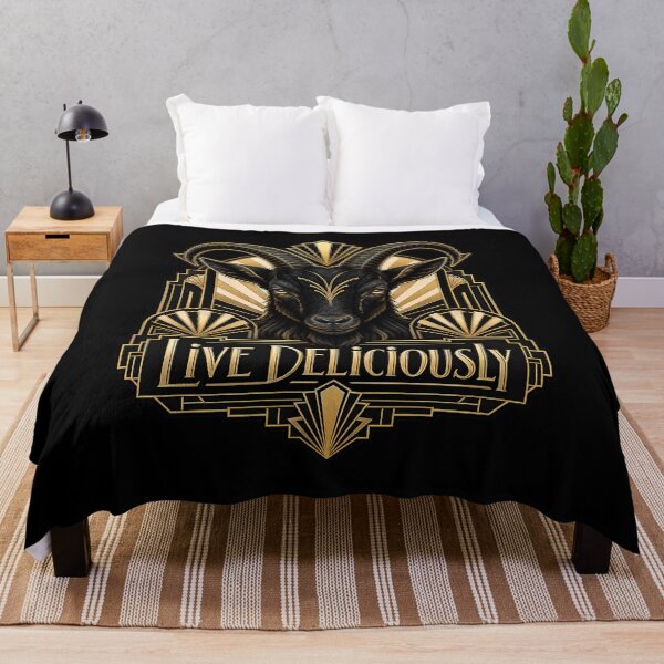 Item preview, Live Deliciously Art Deco Occult Baphomet Gothic Print designed and sold by PinUpPizzazz.