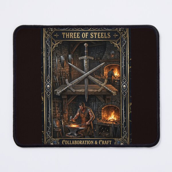 Item preview, Three of Steels - tarot card designed and sold by Studio77-Gothic.