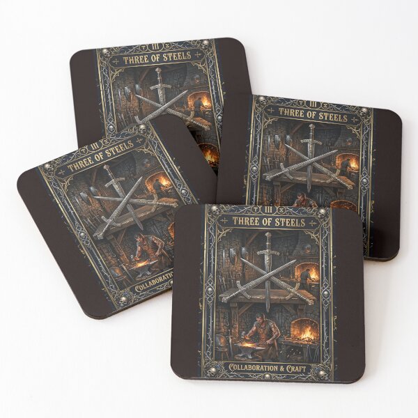 Item preview, Three of Steels - tarot card designed and sold by Studio77-Gothic.