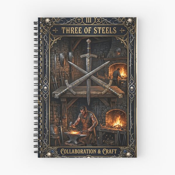 Item preview, Three of Steels - tarot card designed and sold by Studio77-Gothic.
