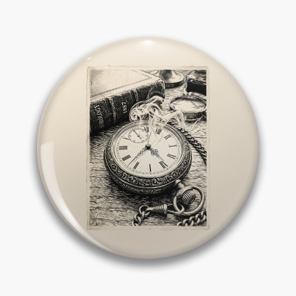Item preview, Vintage Pocket Watch Smoke Horology Book Sketch designed and sold by SplashTastic.