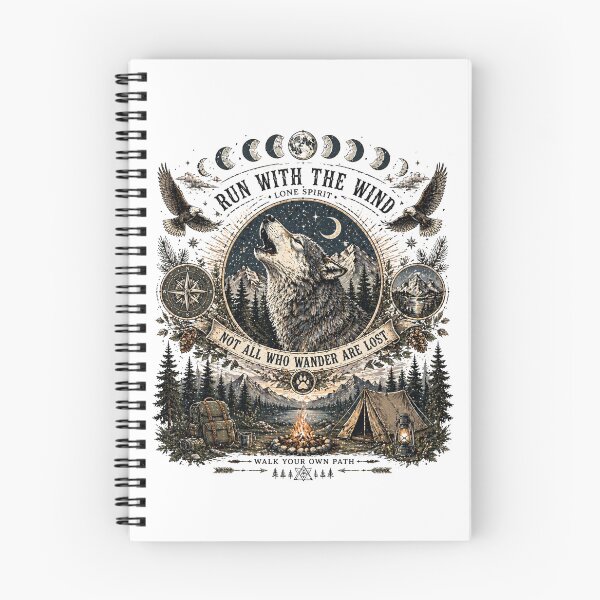 Item preview, Retro Lone Spirit Wolf Camping Aesthetic Art designed and sold by Skyrocketz.