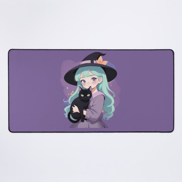 Item preview, Cute Anime Witch Girl Black Cat designed and sold by Soluna Studio.