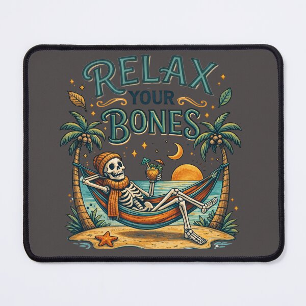Item preview, Relax Your Bones | Funny Skeleton Beach Hammock Design designed and sold by Jen.Lou.