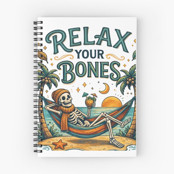 Item preview, Relax Your Bones | Funny Skeleton Beach Hammock Design designed and sold by Jen.Lou.