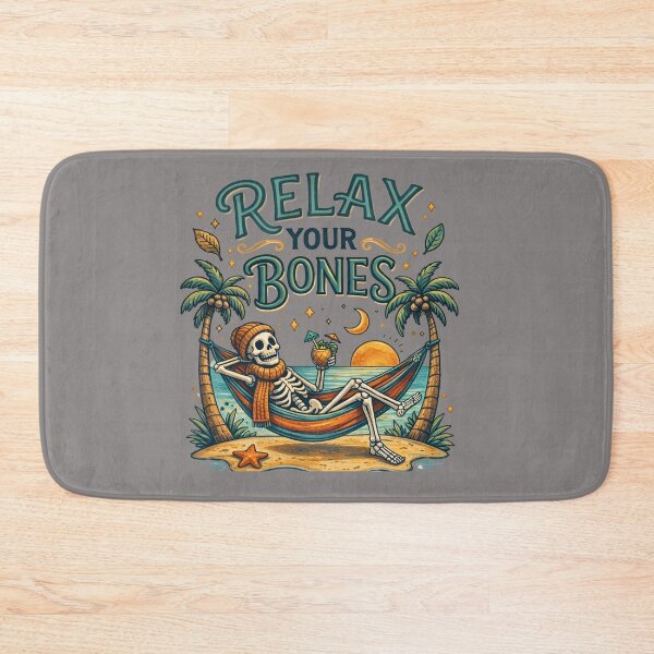 Item preview, Relax Your Bones | Funny Skeleton Beach Hammock Design designed and sold by Jen.Lou.