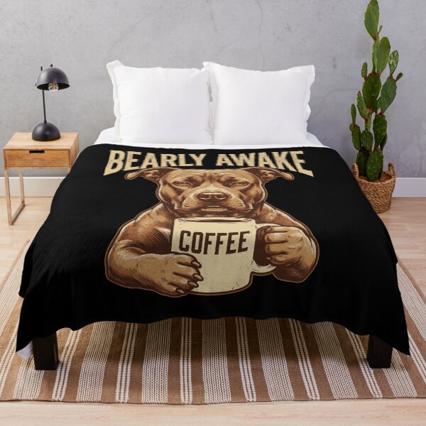 Item preview, Bearly Awake Pitbull Coffee Humor designed and sold by OlyvieArt.