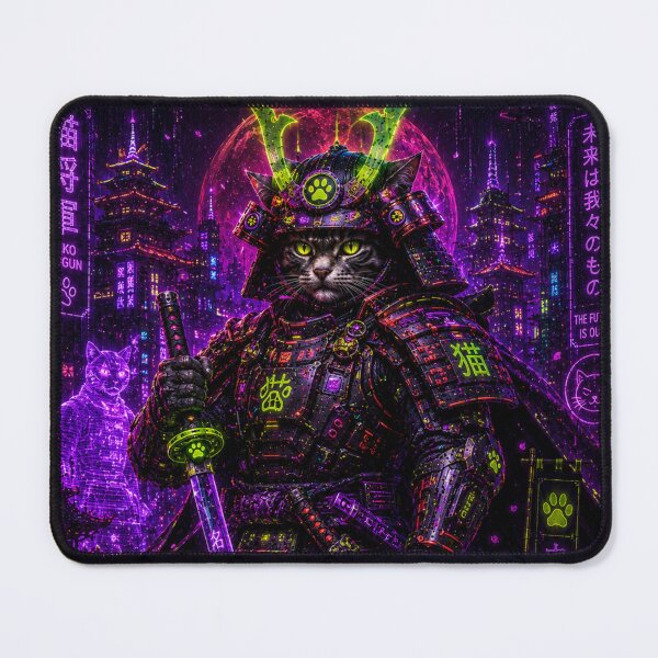 Item preview, Cyber Neko Shogun – Neon Honor designed and sold by Neon Riot Studio.