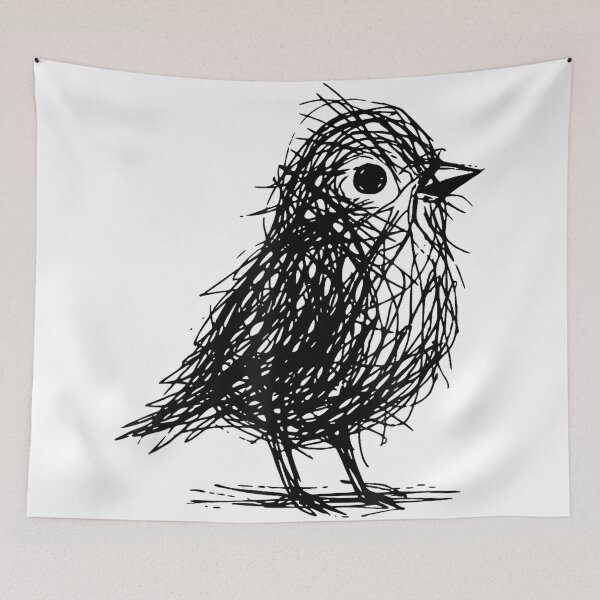 Artikelvorschau, Minimalistische Linienkunst, abstrakte Skizze, Gekritzel, Vogel entworfen und verkauft von CherylCGarrison.