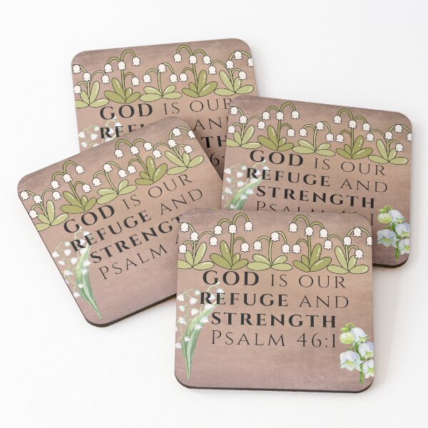 Item preview, God Is Our Refuge and Strength – Psalm 46:1 Christian Bible Verse Floral Wall Art designed and sold by photoart1854.
