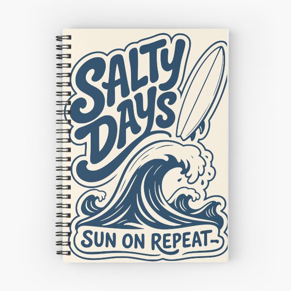 Item preview, Salty Days, Sun on Repeat | Retro Beach Surf Graphic designed and sold by Sophie and Lauren.
