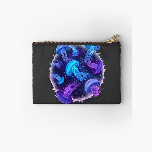 Item preview, Neon Bioluminescent Jellyfish, Glowing Ocean Sea Life, Blue & Purple Synthwave Marine Art, Underwater Aesthetic Graphic designed and sold by PrintelloTH.