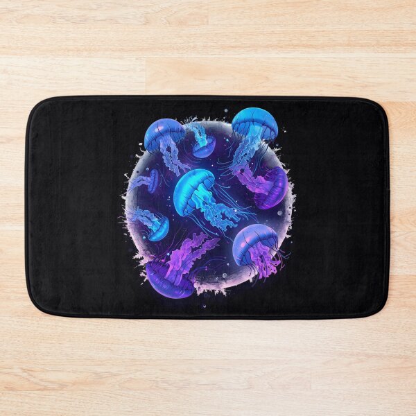 Item preview, Neon Bioluminescent Jellyfish, Glowing Ocean Sea Life, Blue & Purple Synthwave Marine Art, Underwater Aesthetic Graphic designed and sold by PrintelloTH.