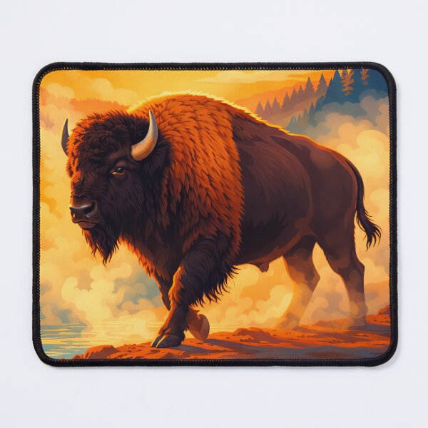 Item preview, American Bison Retro Style Digital Animal Art designed and sold by kakarikihill.