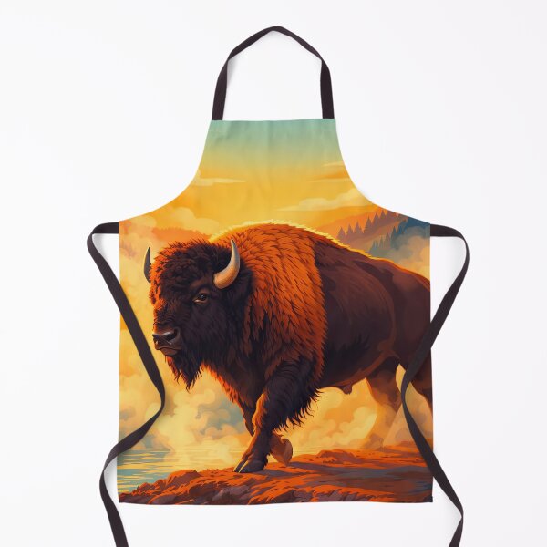 Item preview, American Bison Retro Style Digital Animal Art designed and sold by kakarikihill.
