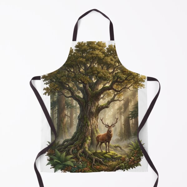 Item preview, The Ancient Forest Guardian | Majestic Stag & Ancient Oak Premium Nature Illustration | Wildlife Wall Art | Forest T-Shirt Design designed and sold by SAJ Design Studio.