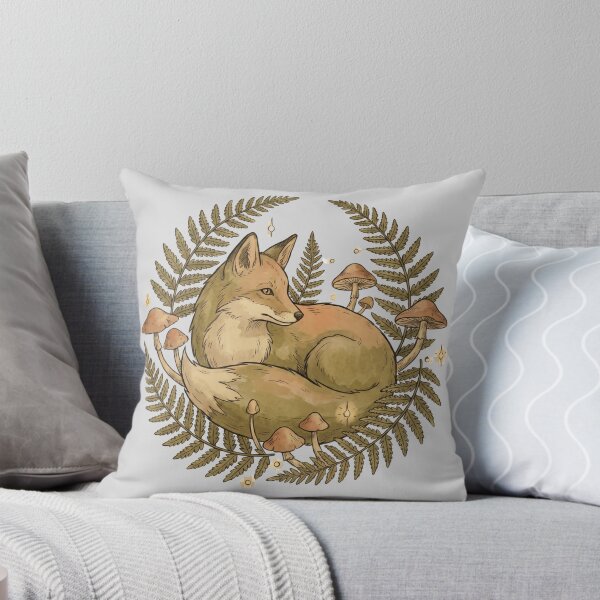 Item preview, Cottagecore Fox in Ferns and Mushrooms — Woodland Nature Illustration designed and sold by Ortsas.