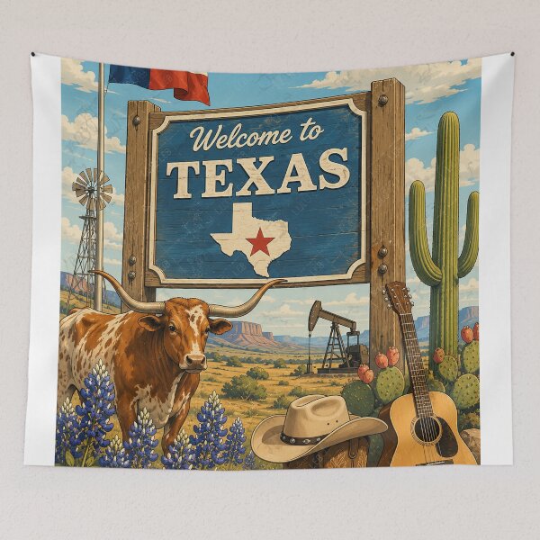 Item preview, Welcome to Texas Vintage Travel Poster designed and sold by LuluLeb.