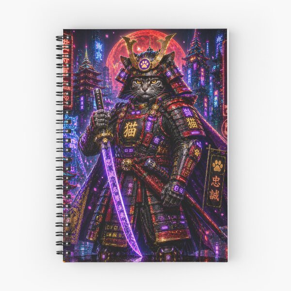 Item preview, Neko Shogun – Crimson Moon Guardian designed and sold by Neon Riot Studio.