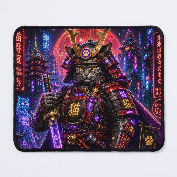 Item preview, Neko Shogun – Crimson Moon Guardian designed and sold by Neon Riot Studio.