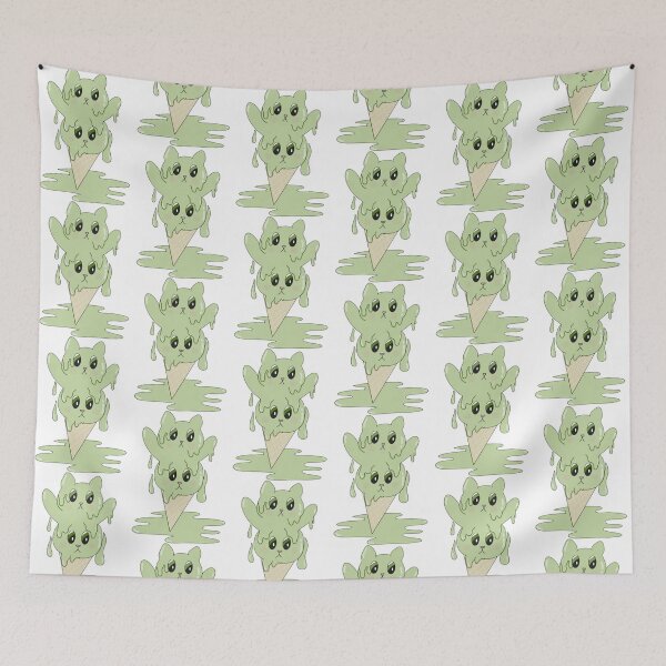 Item preview, But First Matcha Cute Green Ice Cream Cat Cone Art designed and sold by Artisticallyles.