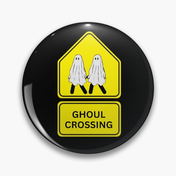 Item preview, Ghoul Crossing Funny Halloween Ghost Pedestrian Crossing Sign designed and sold by ICANTWithoutCOFFEE.