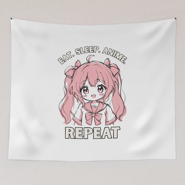 Item preview, Eat. Sleep. Anime. Repeat Anime Girl Design designed and sold by OldSkullDesigns.