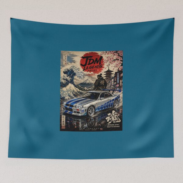 Item preview, JDM Legends Silver Japanese Street Racer Ukiyo-e Poster | SamuraiJAP designed and sold by SamuraiJAP.