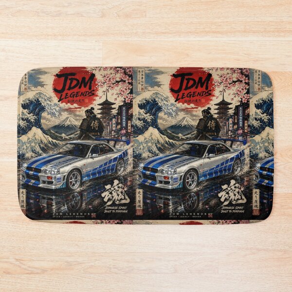Item preview, JDM Legends Silver Japanese Street Racer Ukiyo-e Poster | SamuraiJAP designed and sold by SamuraiJAP.