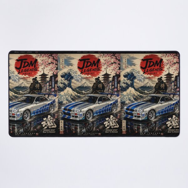 Item preview, JDM Legends Silver Japanese Street Racer Ukiyo-e Poster | SamuraiJAP designed and sold by SamuraiJAP.