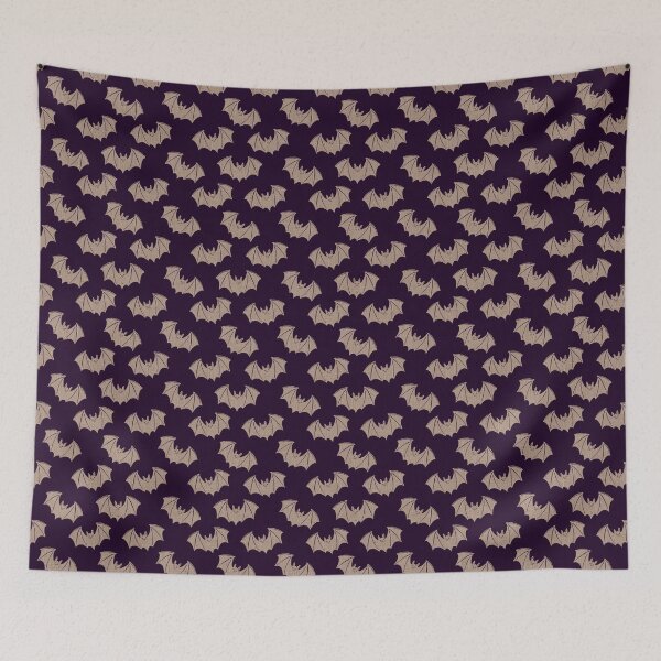 Item preview, Gothic Folk Bat Halloween Midnight Black Pattern Design designed and sold by DColourMuse.
