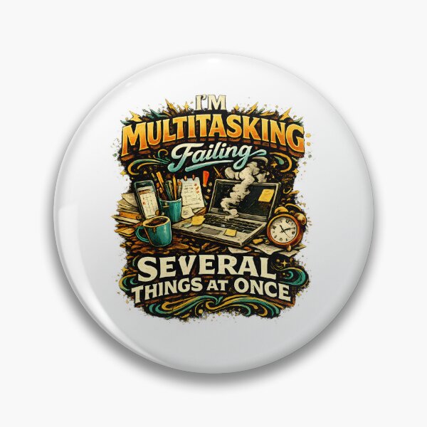Item preview, I Am Multitasking: Failing Several Things at Once Sticker | Funny Sarcastic Quote Decal for Work, School & Everyday Chaos designed and sold by Pixel Rush.