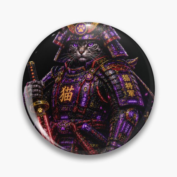 Item preview, Cyber Shogun Cat – Moon of Loyalty designed and sold by Neon Riot Studio.