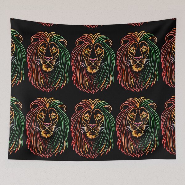 Item preview, Neon Rastafarian Lion designed and sold by vilvilart.
