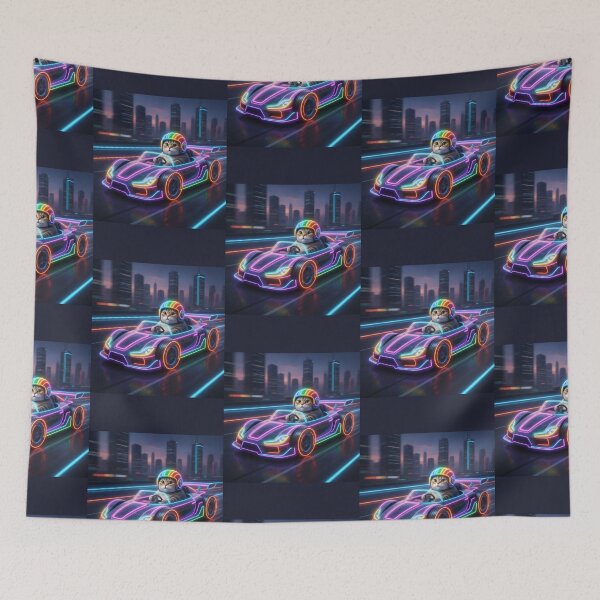 Item preview, Neon Speed Demon- Cyberpunk Racing Car Art designed and sold by Mattigiov.